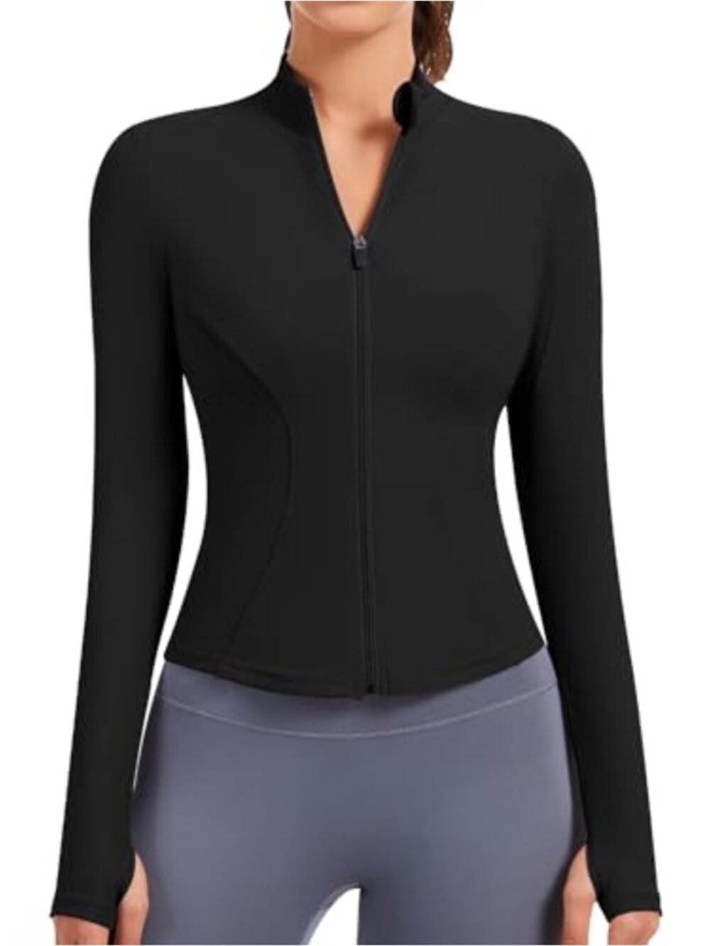 JoyGirl Full Zip Athletic Jacket Lightweight Exercise Workout Top Long Sleeve
